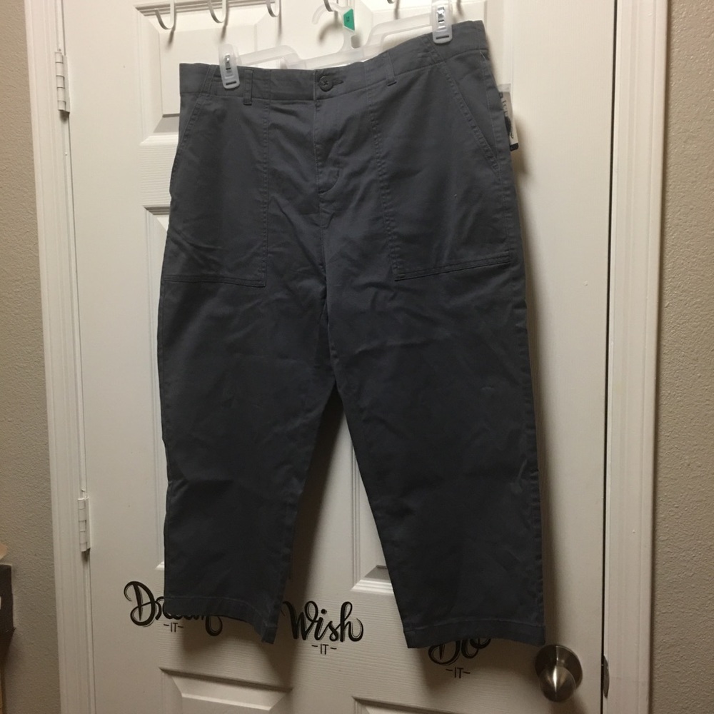 Women’s Terra & Sky Relaxed Fit Grey Capri Pants